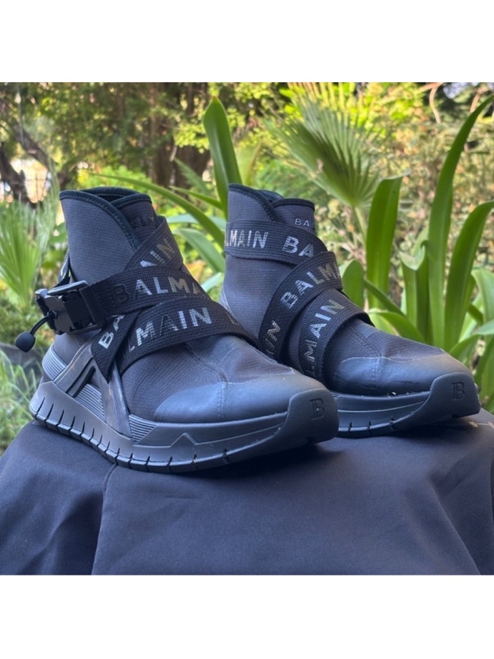 Balmain b-troop high top sneakers w logo